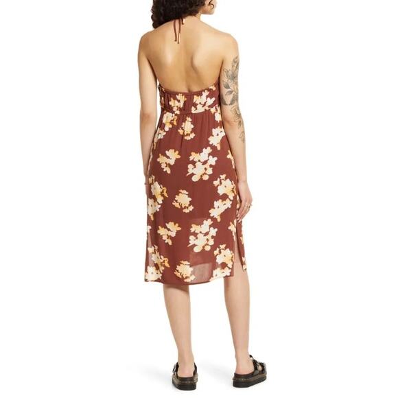 New ~ BP. NORDSTROM ~ Halter Neck Midi Dress Size XS/S Vacation 100% VISCOSE - Picture 3 of 8